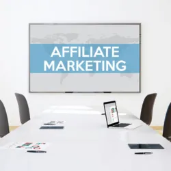Empty Office With An Affiliate Marketing Sign