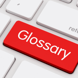 Red Computer Button That Says Glossary